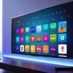Interface de l’application IPTV sur smart TV et smartphone